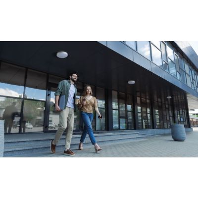 Plafoniera LED z czujnikiem ruchu IPER 10W IP65 20cmx20cm barwa neutralna biały 37302 KANLUX  (37302)